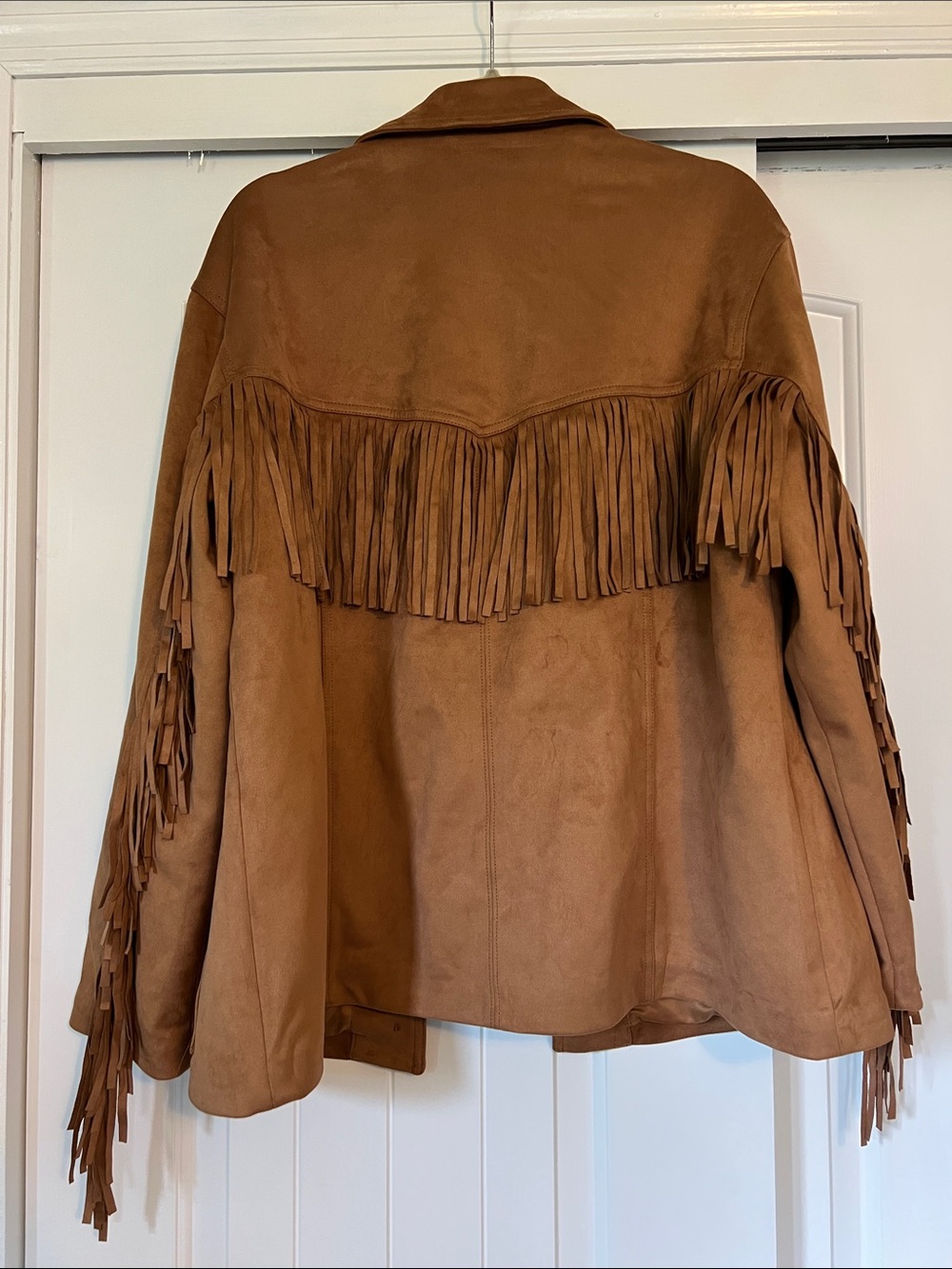Abercrombie & Fitch Brown Suede Fringe Jacket - NWT - size XL - Picture 6 of 8